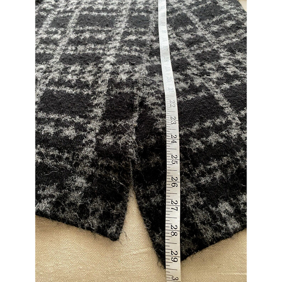 Cynthia Rowley Jacket Womens Large Wool Blend Plaid Wrap Sweater Hipster Coat - Picture 15 of 16